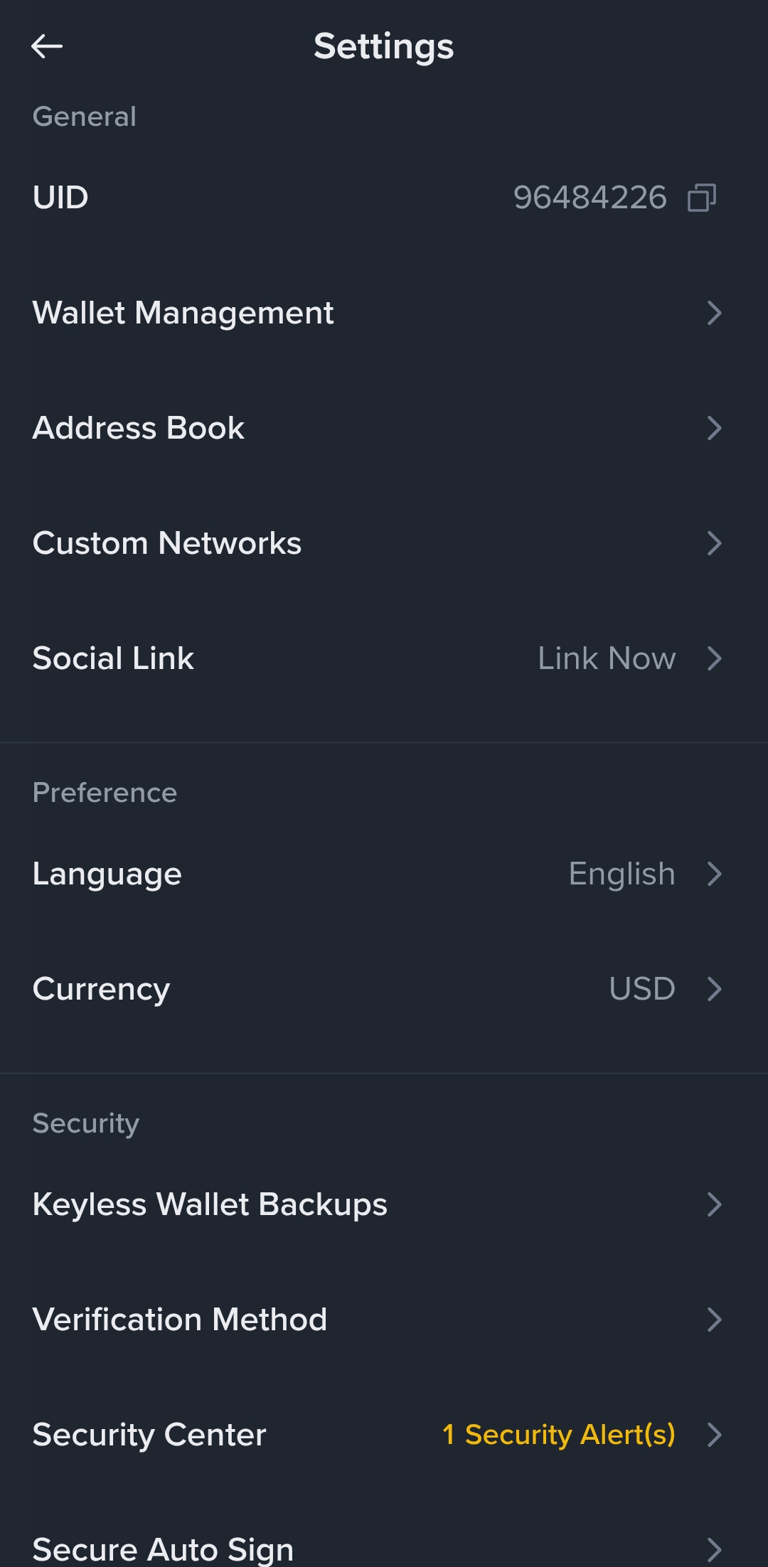 Binance Wallet setup step 2